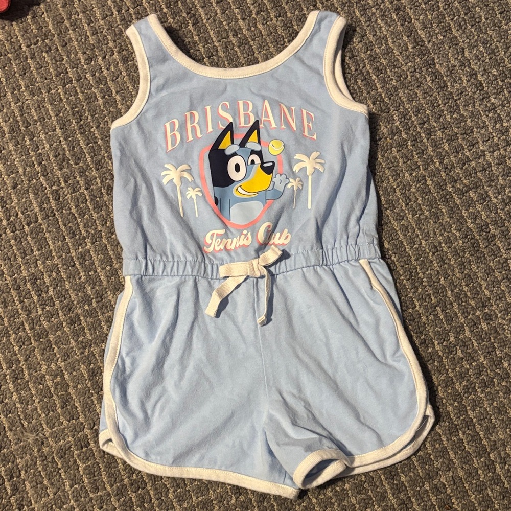 Bluey Light Blue Graphic Romper